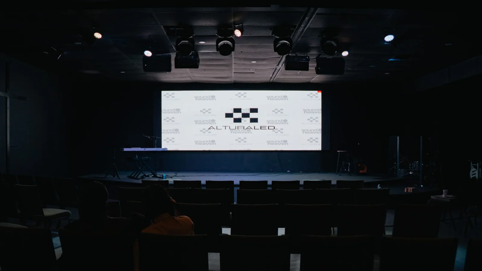 AlturaLED wall showing the AlturaLED and Sound of Heaven logos